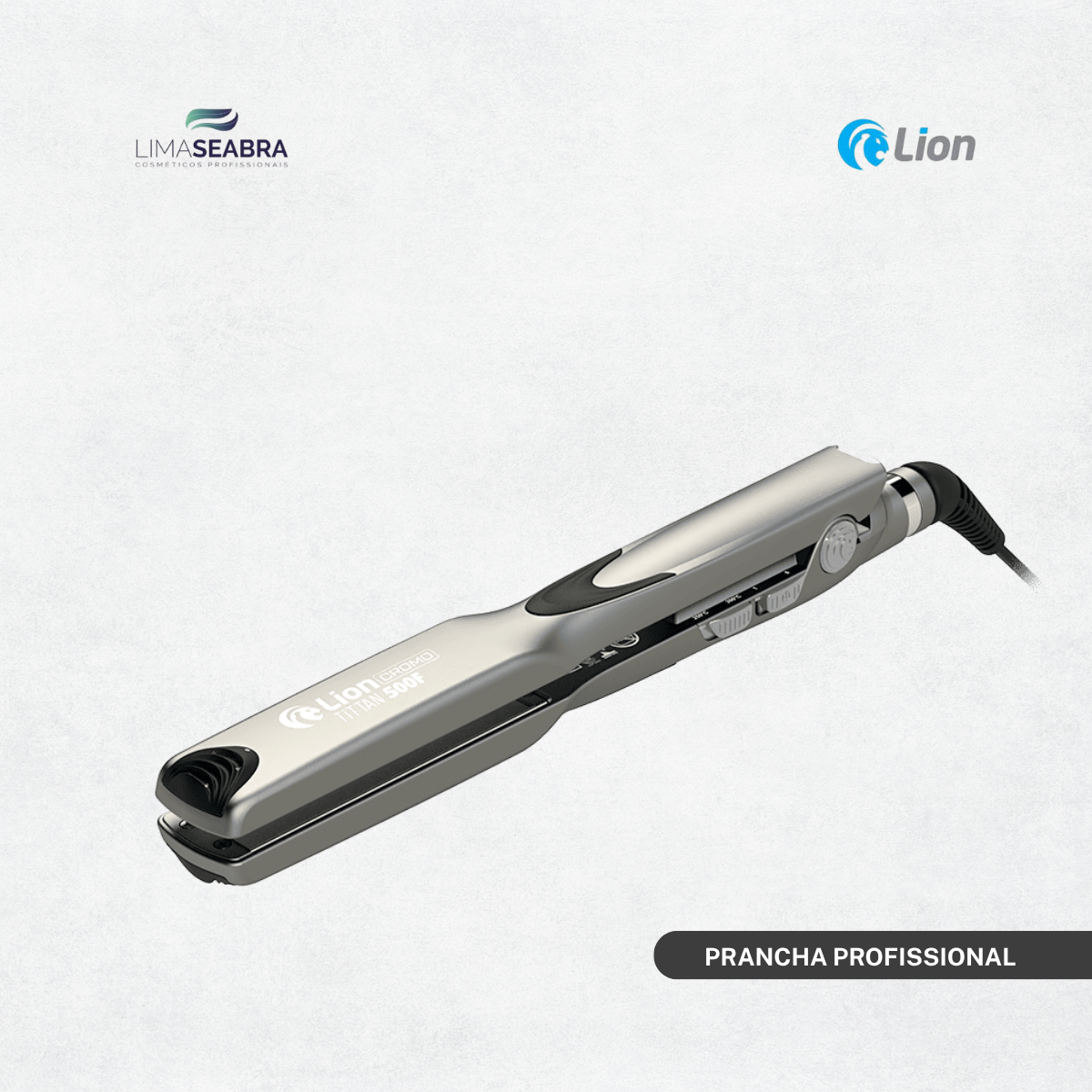 PRANCHA PROFISSIONAL PARA PROGRESSIVA | LION CROMO TITTAN 500F - BIVOLT - CINZA CHUMBO