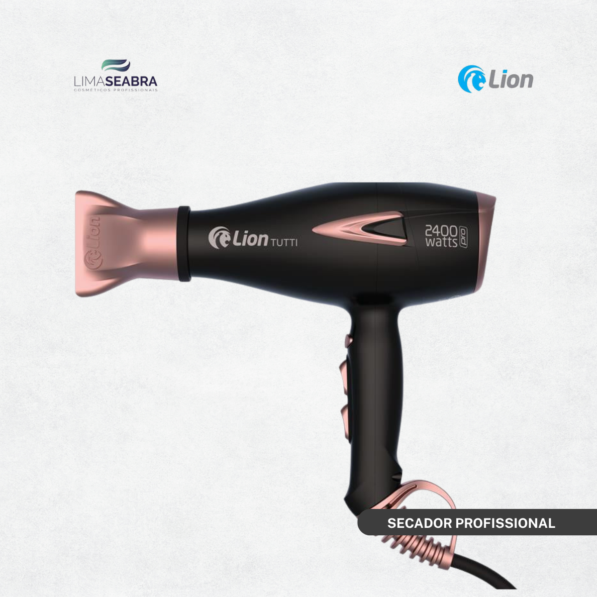 SECADOR PROFISSIONAL LION TUTTI 2400W - 127V - ROSE